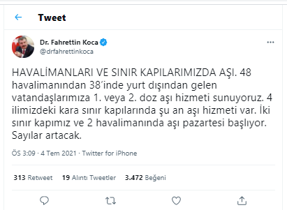 Fahrettin Koca açıkladı: Aşılamada yeni uygulama pazartesi başlıyor - Resim : 1