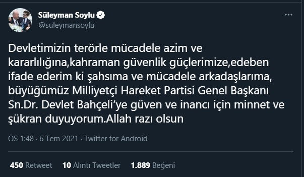 Bahçeli sahip çıktı, Süleyman Soylu'dan anında yanıt geldi! - Resim : 1