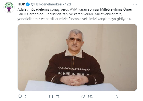 Mahkemenin Ömer Faruk Gergerlioğlu kararına ilişkin HDP'den ilk açıklama! - Resim : 1