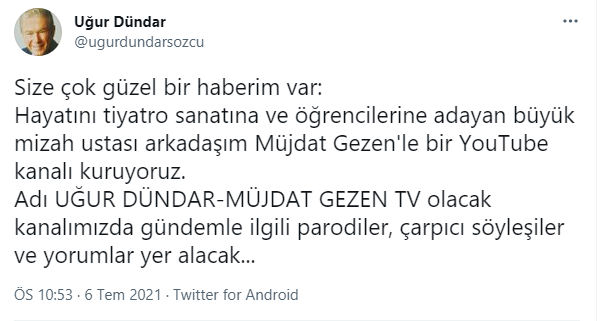 Uğur Dündar ile Müjdat Gezen Youtube kanalı kuruyor - Resim : 1