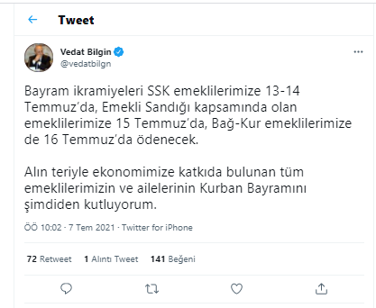 Emeklilere bayram ikramiyelerinin ödeneceği tarih belli oldu - Resim : 1