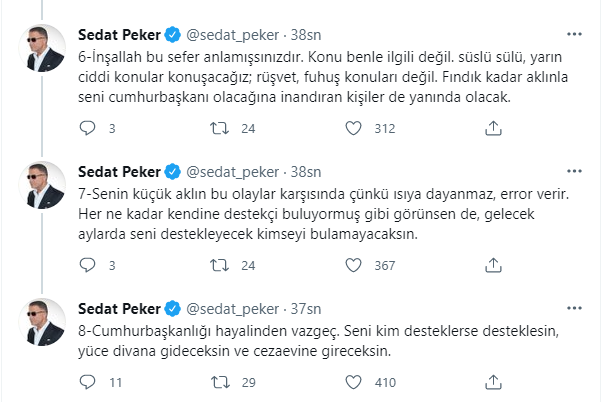 Sedat Peker Süleyman Soylu'yu hedef gösterdi, atacağı tweetlere işaret etti: Yarın çok eğlenmeyeceğiz - Resim : 3