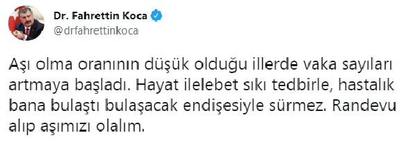 Vaka sayılarında artış gözlemlenirken Fahrettin Koca'dan dikkat çeken uyarı - Resim : 1