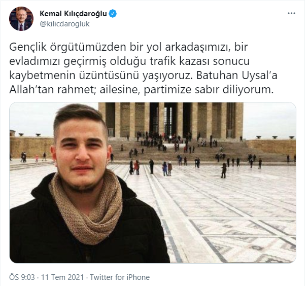 CHP'nin acı günü: Gençlik kolları üyesi yaşamını yitirdi - Resim : 1