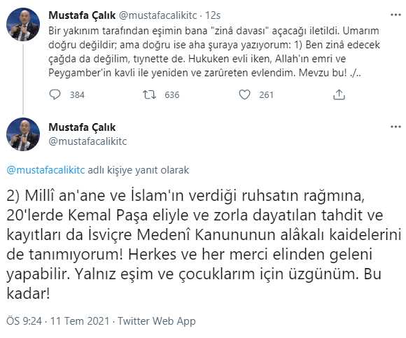 Akademisyen Mustafa Çalık'tan skandal 'ikinci eş' paylaşımı: Medeni Kanunu tanımıyorum - Resim : 1