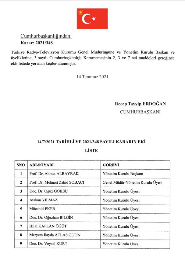 Erdoğan'dan TRT'ye gece yarısı yeni atamalar: Hilal Kaplan yönetime girdi! - Resim : 1