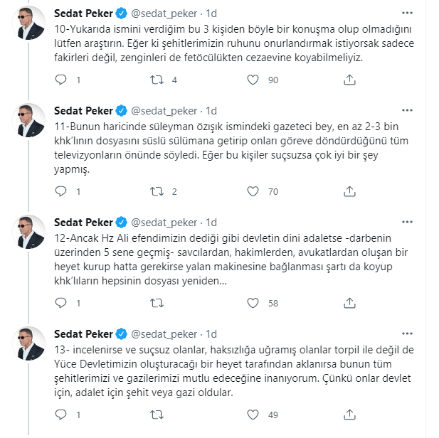 Saat vermişti: Sedat Peker'den bomba 15 Temmuz paylaşımları - Resim : 3