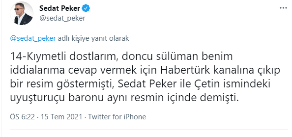 Saat vermişti: Sedat Peker'den bomba 15 Temmuz paylaşımları - Resim : 4