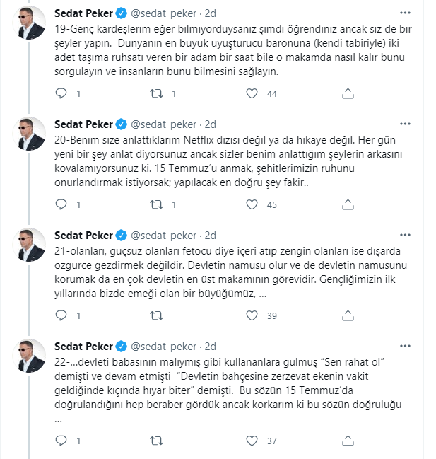 Saat vermişti: Sedat Peker'den bomba 15 Temmuz paylaşımları - Resim : 6