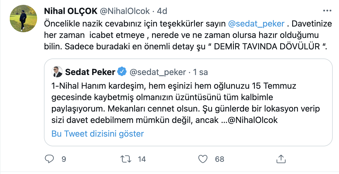 Sedat Peker ve Nihal Olçok arasında sosyal medyayı sallayan sohbet! - Resim : 2