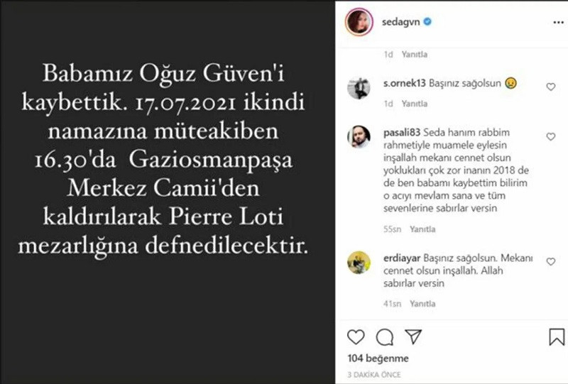 Ünlü oyuncu Seda Güven'in acı günü - Resim : 1