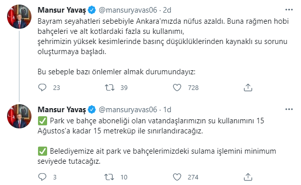 Mansur Yavaş su sorunu önlemlerini açıkladı - Resim : 1