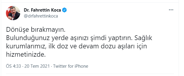 Fahrettin Koca'dan dikkat çeken aşı uyarısı - Resim : 1