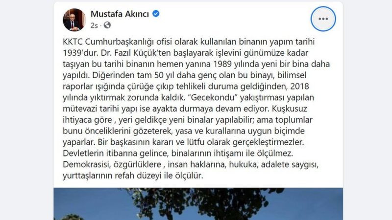 Eski KKTC Cumhurbaşkanı Mustafa Akıncı'dan Erdoğan'a külliye yanıtı - Resim : 1