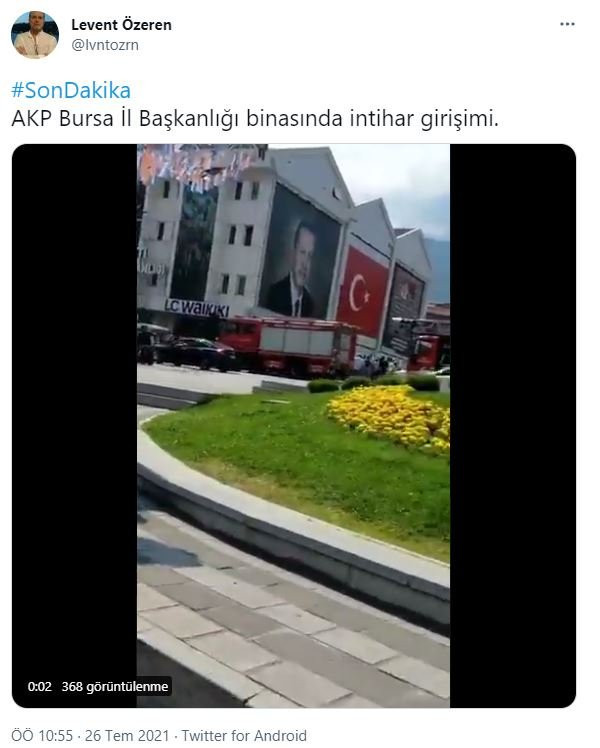 AKP İl Başkanlığı binasında intihar girişimi! - Resim : 1