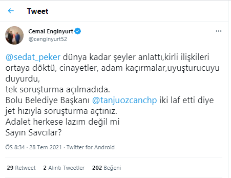 Cemal Enginyurt'tan Sedat Peker hatırlatmalı Tanju Özcan isyanı - Resim : 1