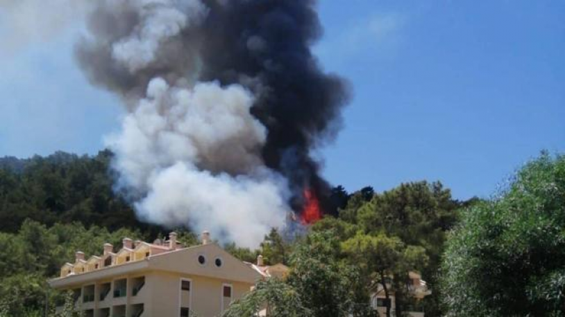 Marmaris'te yerleşime yakın alanda orman yangını! - Resim : 1