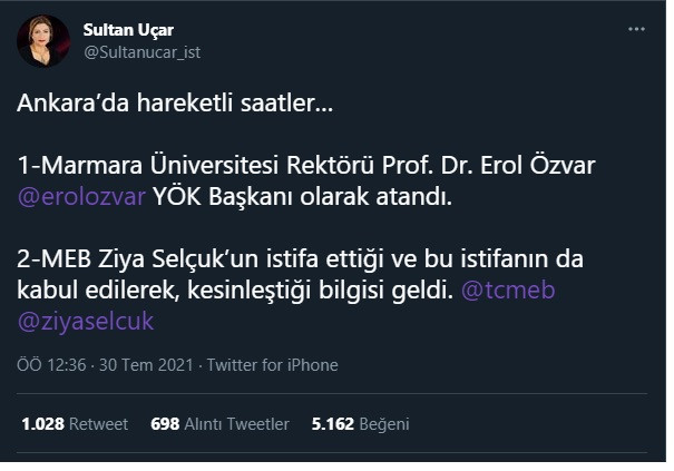 Sosyal medyayı karıştıran iddia: Ziya Selçuk istifa etti! - Resim : 1