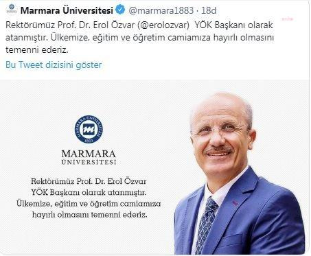 Marmara Üniversitesi yeni YÖK Başkanı'nı yanlışlıkla 'açıkladı': Paylaşım kısa süre sonra silindi - Resim : 1
