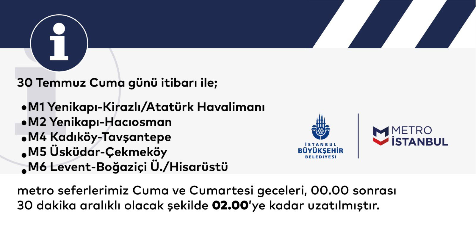 İstanbul’da metro seferler saatleri uzatıldı! - Resim : 2