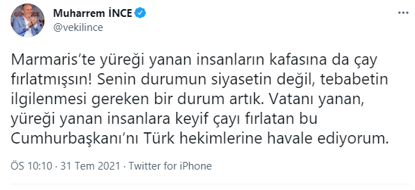 Muharrem İnce'den Erdoğan'a sert sözler: Türk hekimlerine emanet ediyorum - Resim : 2