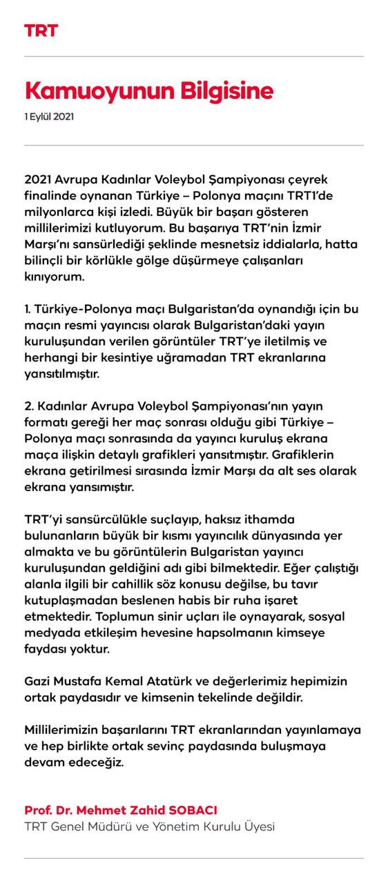 TRT'den İzmir Marşı tepkilerine 'Atatürk' savunması - Resim : 1
