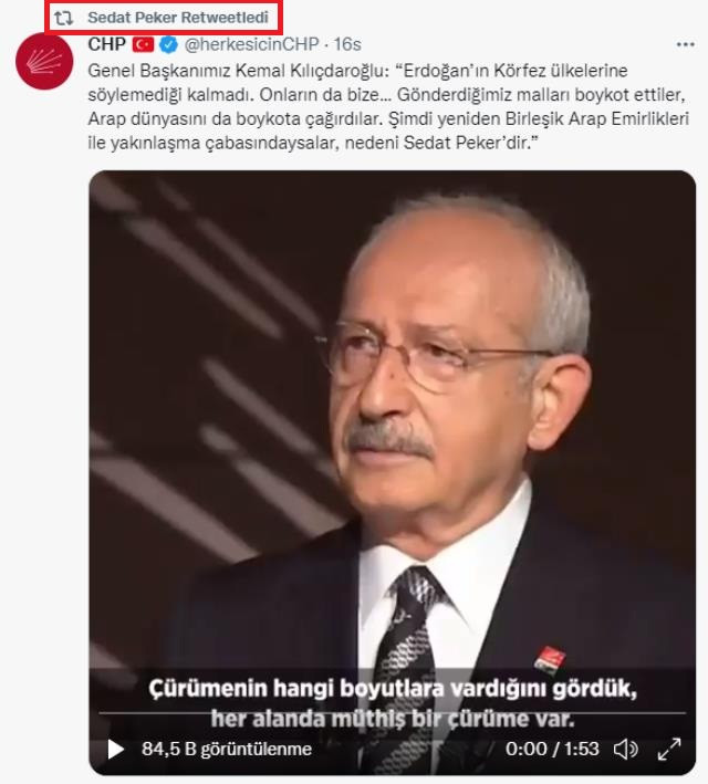Sedat Peker, Twitter hesabından Kılıçdaroğlu'nun videosunu paylaştı! - Resim : 1
