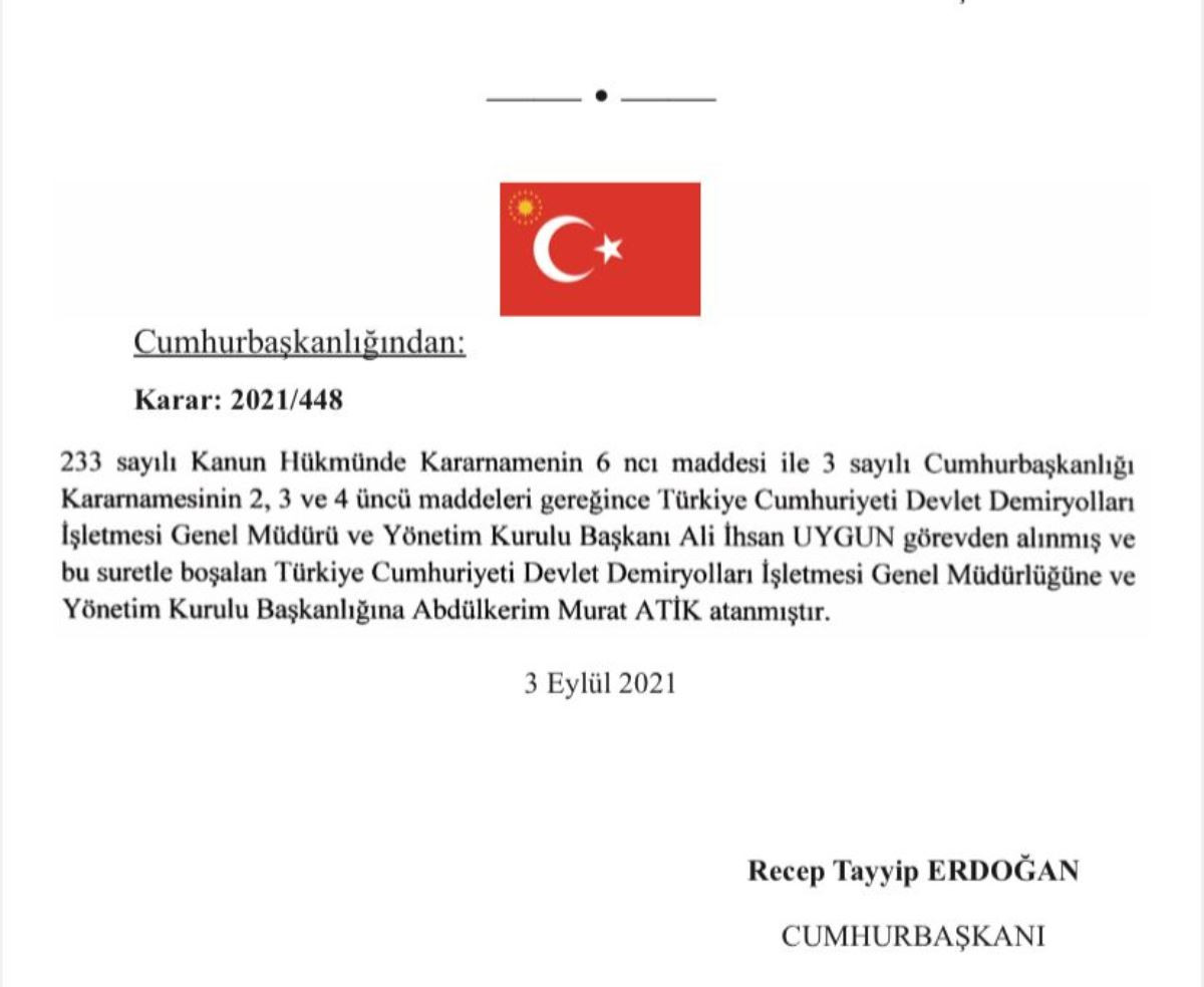 TCDD'de gece yarısı depremi: Kararname ile görevden alındı! - Resim : 1