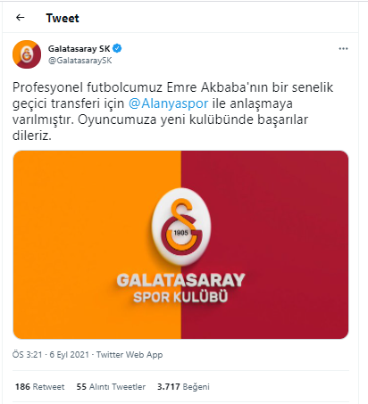 Galatasaray'dan Emre Akbaba transferi hakkında açıklama - Resim : 1