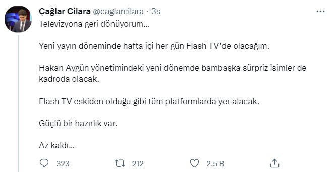 Çağlar Cilara ekrana dönüyor: İşte yeni adresi - Resim : 1