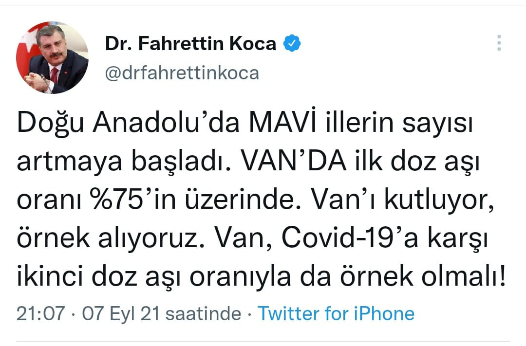 Fahrettin Koca açıkladı: Bir şehir daha maviye döndü - Resim : 1