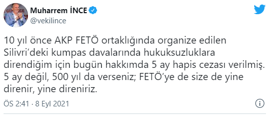 Muharrem İnce'ye hapis cezası! - Resim : 1