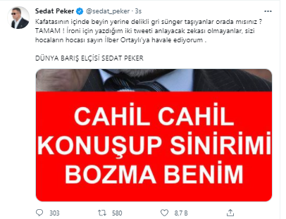'Durmak yok, yola devam' diyen Sedat Peker isyan etti! 'İlber Ortaylı’ya havale ediyorum' - Resim : 3