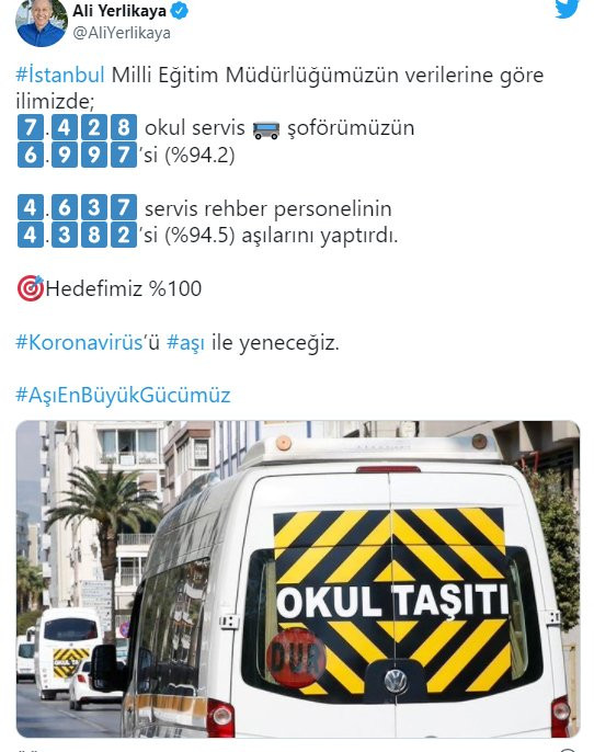 Valilik açıkladı: İstanbul'da servis şoförlerinin yüzde kaçı aşılandı? - Resim : 1