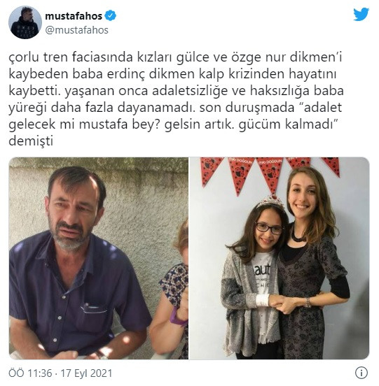 Çorlu tren kazasında 2 kızını kaybeden Erdinç Dikmen kalp krizinden yaşamını yitirdi - Resim : 2