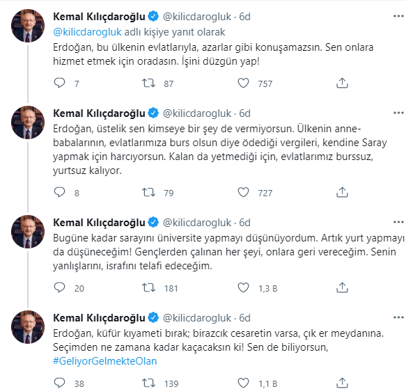 Kılıçdaroğlu'ndan Erdoğan'a 'Elinize dizinize dursun' yanıtı: 'Bu ülkenin evlatlarıyla, azarlar gibi konuşamazsın' - Resim : 2