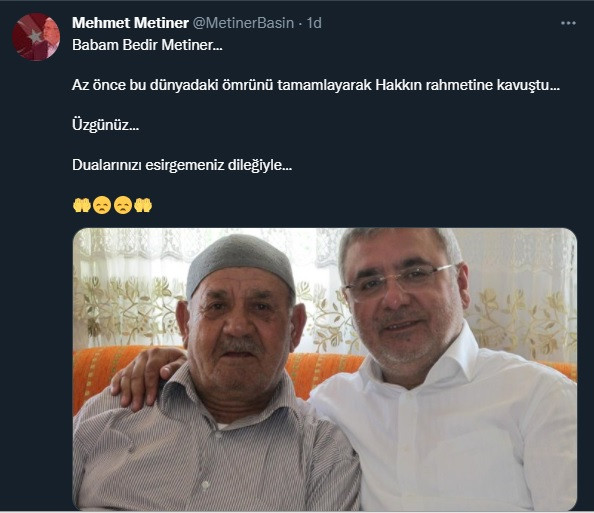 Mehmet Metiner'in acı günü - Resim : 1