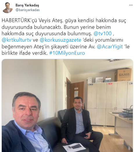 Veyis Ateş'in hakkında suç duyurusunda bulunduğu Barış Yarkadaş ifade verdi - Resim : 1