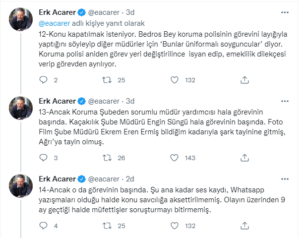 BAE izin vermedi, Sedat Peker'in iddiaları Erk Acarer'in hesabından paylaşıldı: 'Bunu ısınma kabul edin' - Resim : 5