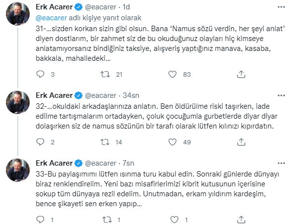 BAE izin vermedi, Sedat Peker'in iddiaları Erk Acarer'in hesabından paylaşıldı: 'Bunu ısınma kabul edin' - Resim : 14