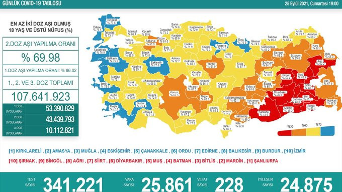 Türkiye'de koronavirüsten 228 kişi daha hayatını kaybetti! 25 bin 861 yeni vaka var - Resim : 1