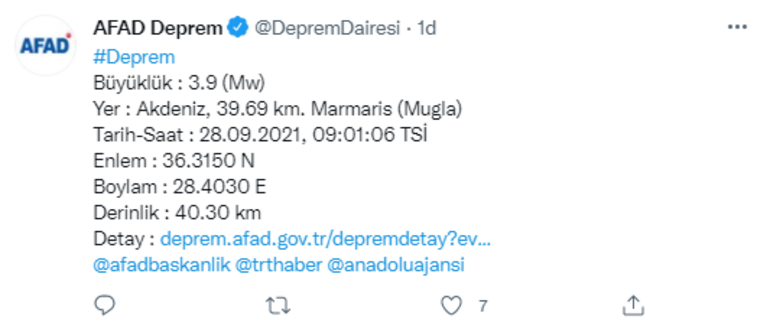 Marmaris açıklarında deprem! - Resim : 1