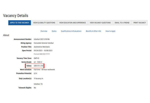 99 bin lira maaşlı iş ilanı gündeme oturmuştu! ABD İstanbul Başkonsolosluğu'ndan açıklama - Resim : 1