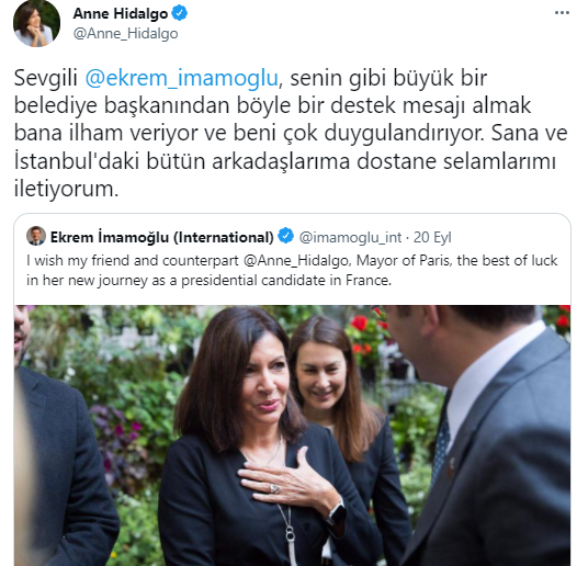 Anne Hidalgo'dan Ekrem İmamoğlu'na teşekkür mesajı - Resim : 1