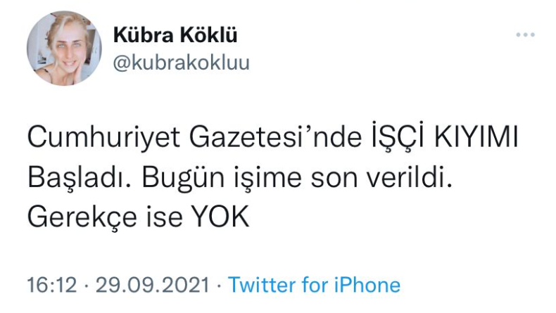 Cumhuriyet'te yedi gazeteci işten çıkarıldı: 'İşletmenin gereklerinden kaynaklanan nedenlerle...' - Resim : 2