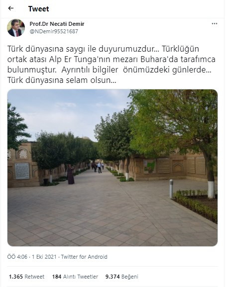 Prof. Dr. Necati Demir'den heyecanlandıran açıklama: 'Alp Er Tunga’nın mezarını buldum' - Resim : 1