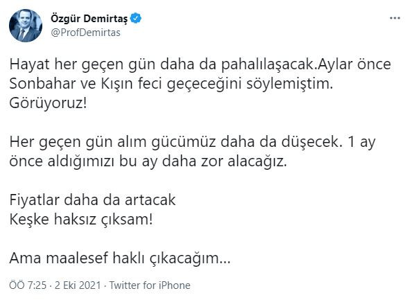 Ünlü ekonomist Özgür Demirtaş: Aylar önce söylemiştim görüyoruz! Maalesef haklı çıkacağım - Resim : 1