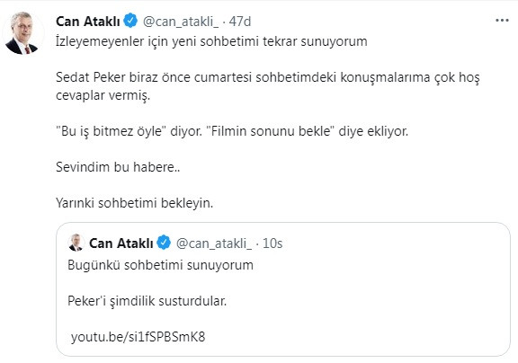 Sedat Peker'den Can Ataklı'ya: Bu dediklerimi lütfen bir yere kaydet - Resim : 2