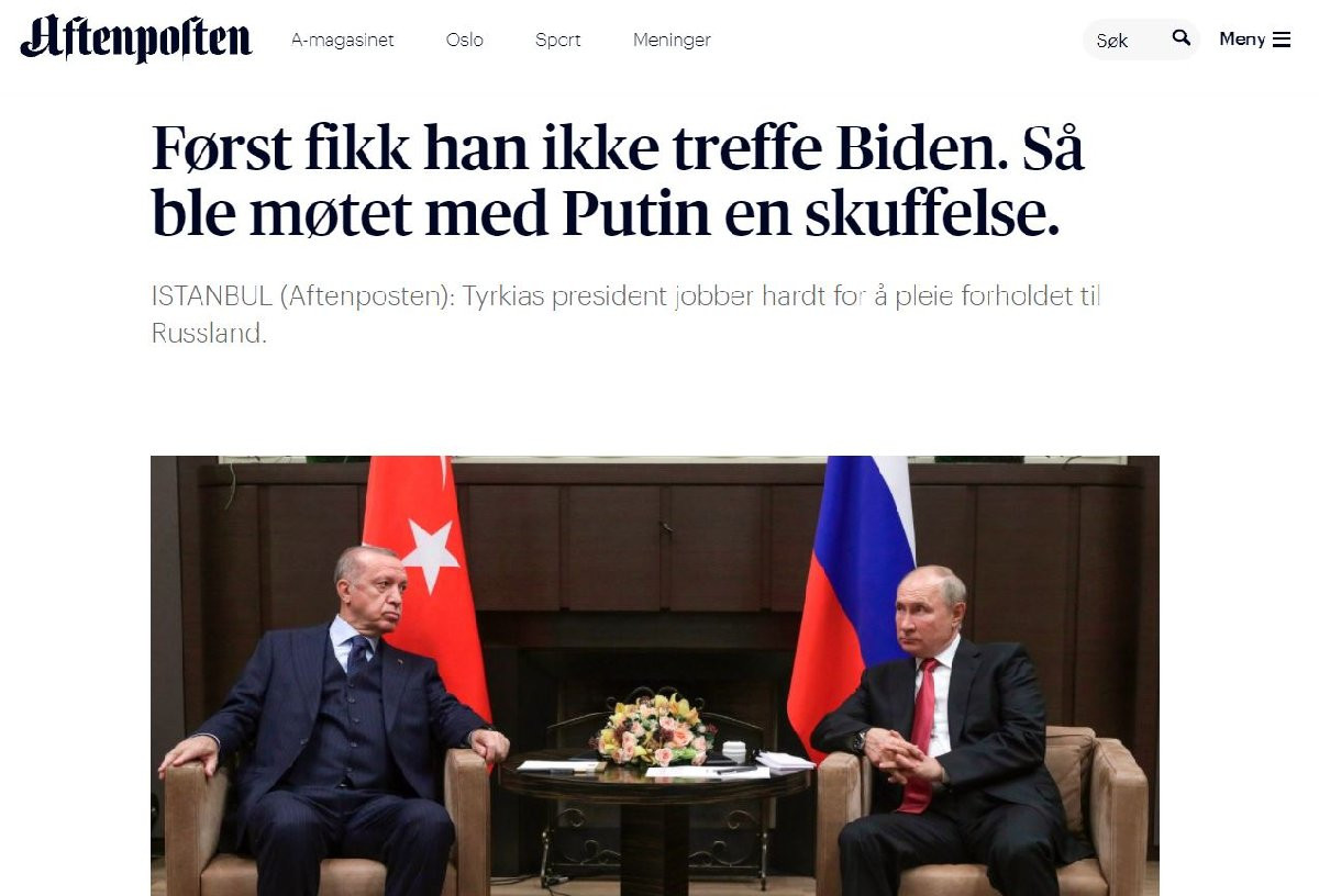 Erdoğan-Putin görüşmesi Norveç basınında: Hayal kırıklığı vardı... - Resim : 1