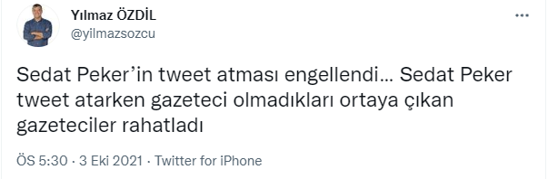 Yılmaz Özdil'den çarpıcı paylaşım: 'Sedat Peker tweet atarken...' - Resim : 1